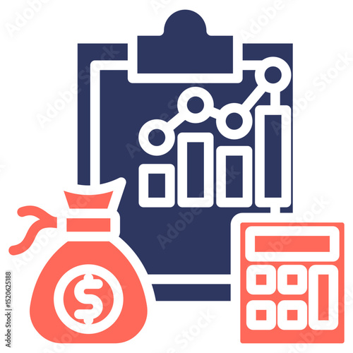 Budgeting glyph color icon