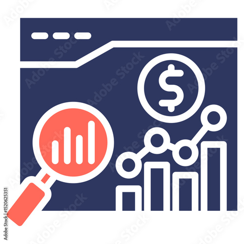 Cost Benefit Analysis glyph color icon