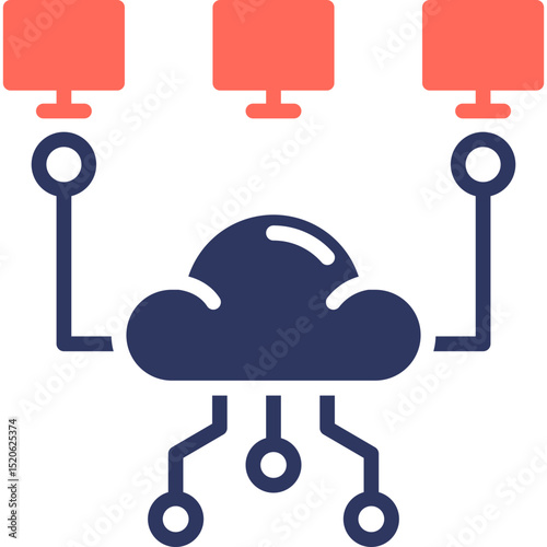 Cloud Computing glyph color icon