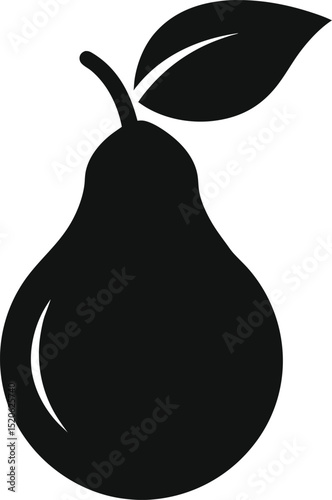 pears icon silhouette vector illustration on transparent background.