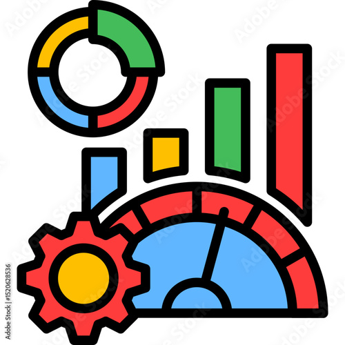 Performance Metrics lineal color icon