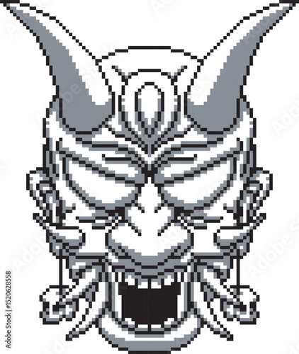 Japanese hannya oni mask no background shading