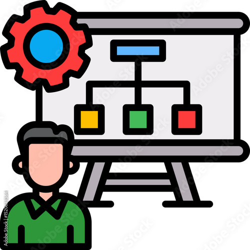 Scenario Planning lineal color icon