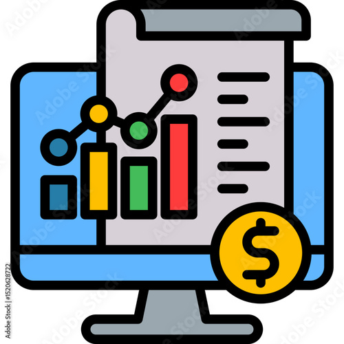 Financial Software lineal color icon