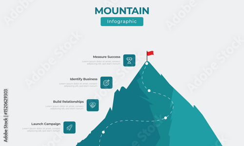 Mountain infographic template, vector illustration