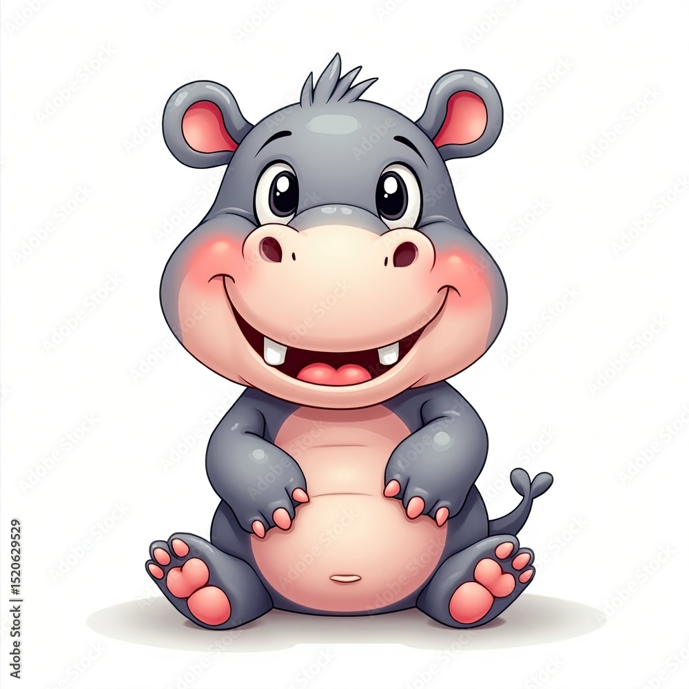 Naklejka premium hippo, illustration