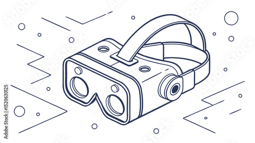 Isometric vr headset vector illustration for virtual reality gaming and metaverse technology concept design