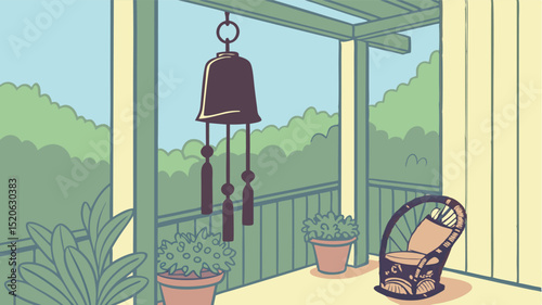 Cozy cafe or home interior with wooden furniture, a window, and decorative plants