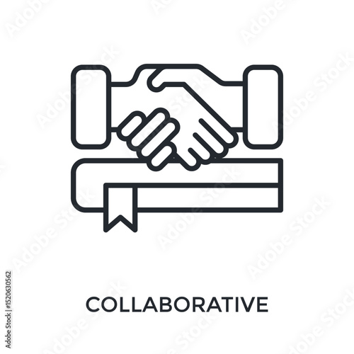 Collaborative Icon Outline Style. Vector Illustration For Graphic Design
