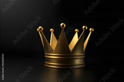 Golden Crown on Black Background: Royalty, Luxury, and Power Symbol - High-Quality Image for Design and Decoration Projects