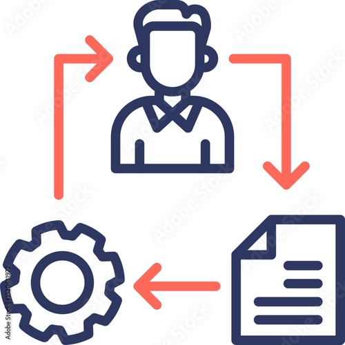 Project Management line color icon