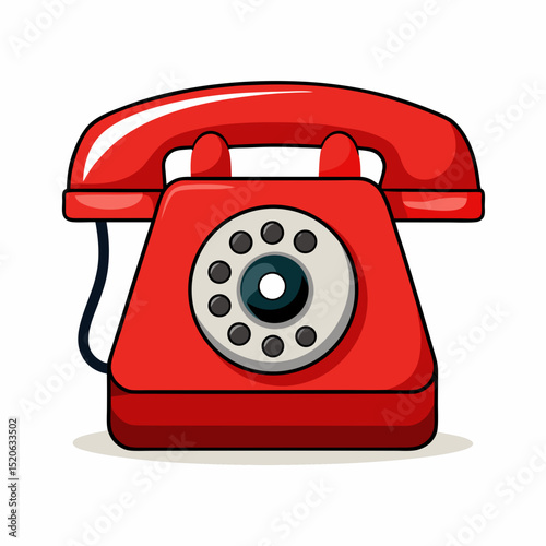 red retro telephone