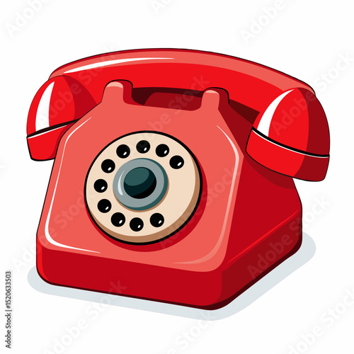 red retro telephone