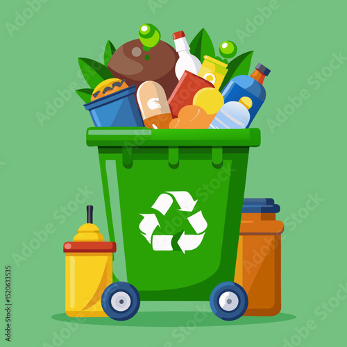 trash can with garbage