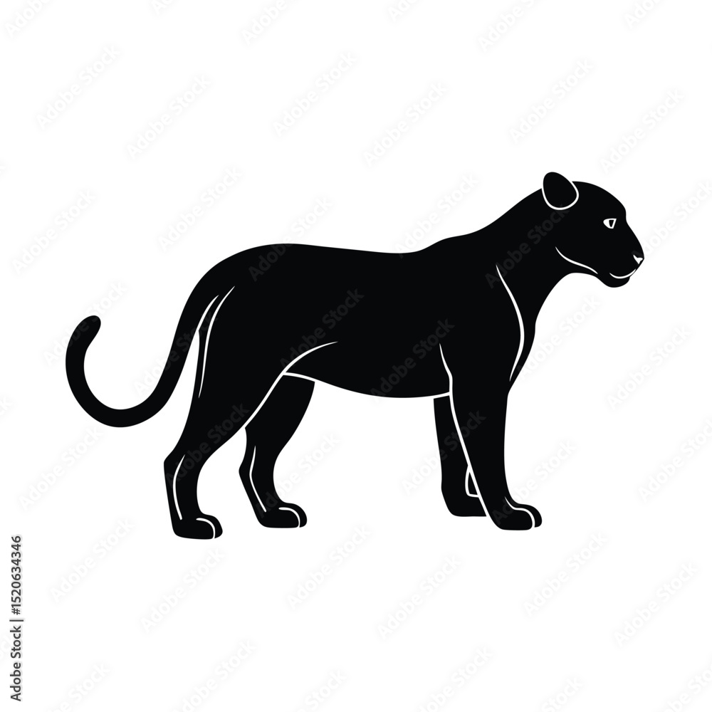 Fototapeta premium black panther on a white background
