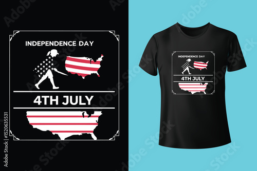 Fourth of July Independence Day America T shirt Design Vector Illustration. Happy Independence day USA 4 th July in United States of America. Vector illustration. EPS 10 