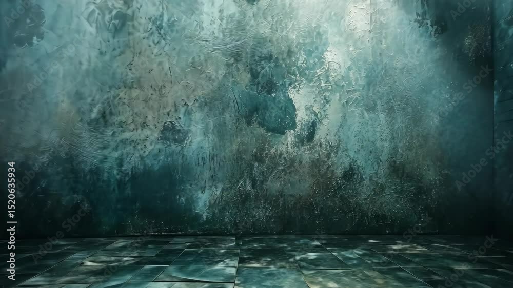 Dark, textured wall and tiled floor; moody, grunge aesthetic