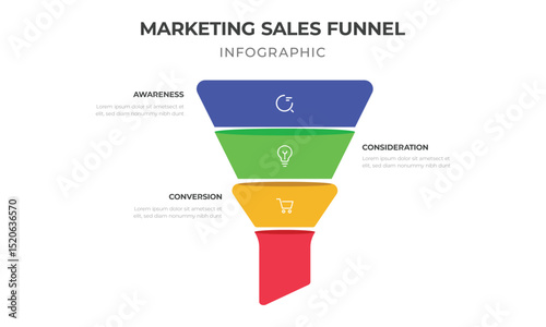 Sales Funnel Infographic Template – Marketing Conversion Flow Chart