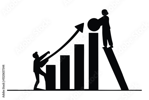 Teamwork propels business growth upward a dynamic graph showing collaboration and success for financial achievement.