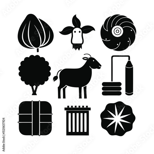 "Silhouettes of Agriculture and Livestock"