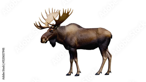 Realistic depiction of a majestic moose standing proudly in a natural environment