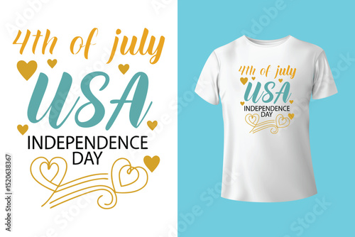 Fourth of July Independence Day America T shirt Design Vector Illustration. Happy Independence day USA 4 th July in United States of America. Vector illustration. EPS 10 