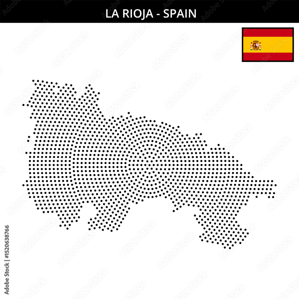 Fototapeta premium Medium circular dotted map of la-rioja in Spain