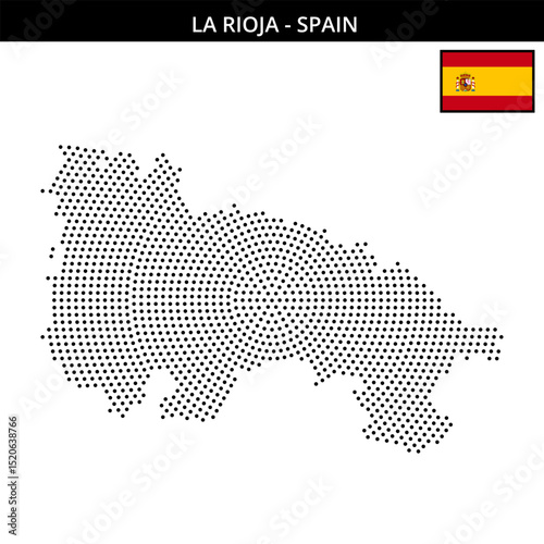 Medium circular dotted map of la-rioja in Spain