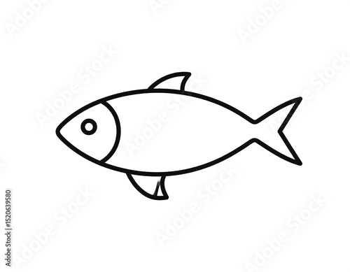 Simple line drawing of a fish (2)