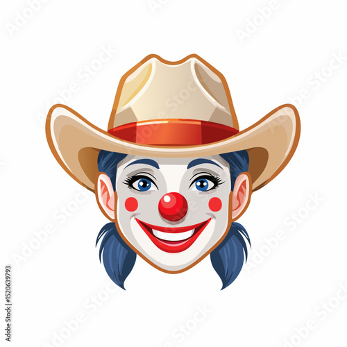 A modern and minimal take on a rodeo clown icon, great for fun design projects.