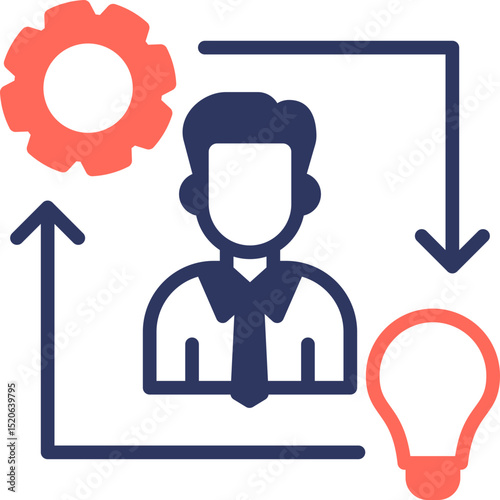 Change Management mixed color icon