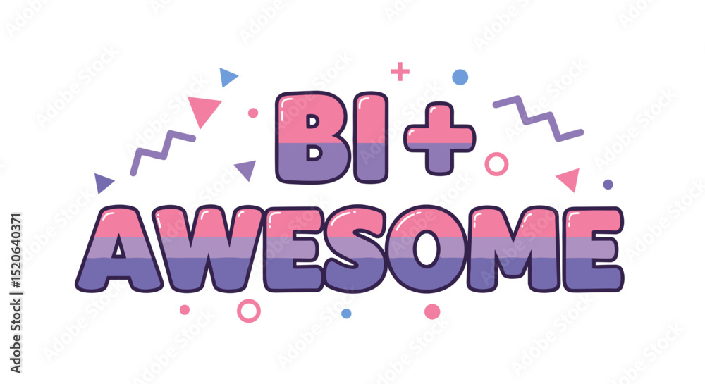 Fototapeta premium BI + AWESOME - Colorful Graphic Design for Celebrating Identity and Inclusivity