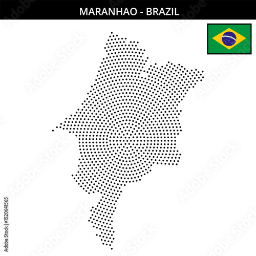 Medium circular dotted map of maranhao in Brazil