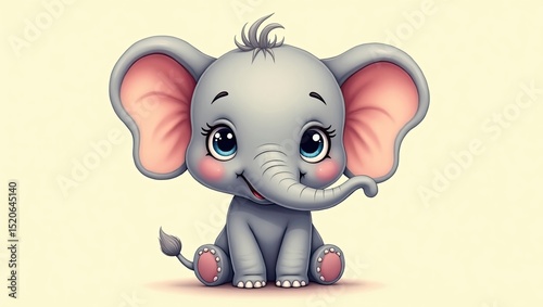 elephant cartoon with blank sign