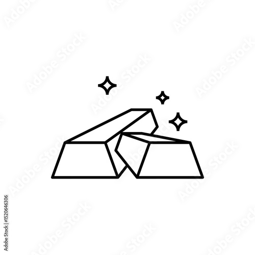 gold bar icon, vector line isolated on white background. trendy and modern design