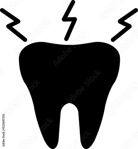 Tooth icon in flat style. isolated on transparent background.