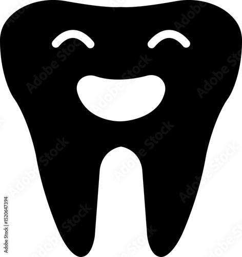 Tooth icon in flat style. isolated on transparent background.