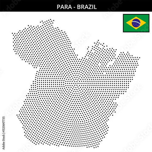Medium circular dotted map of para in Brazil