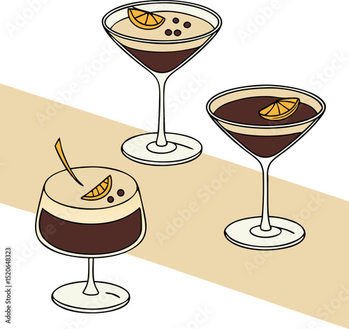 set of drinks