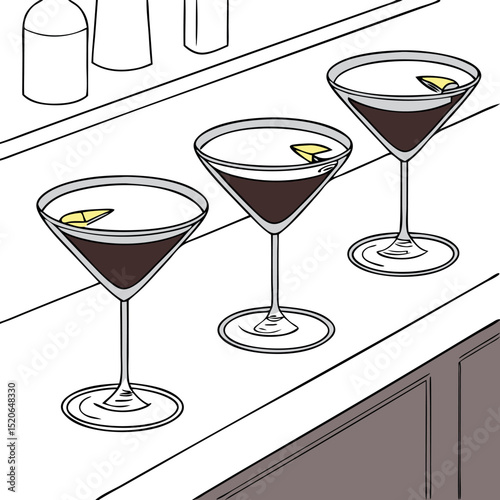 set of cocktail glasses