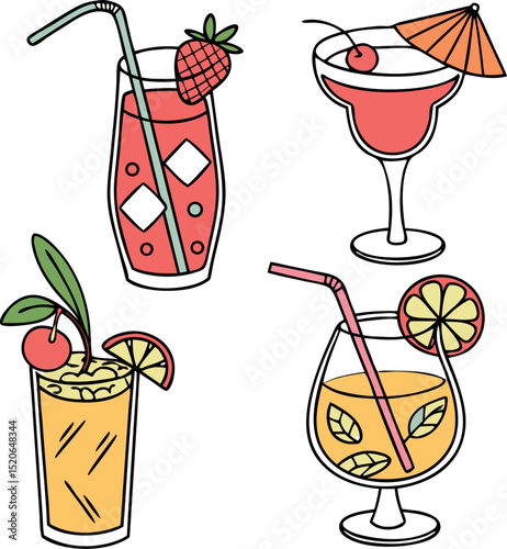 set of drinks