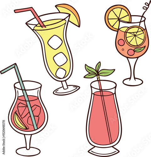 set of cocktails