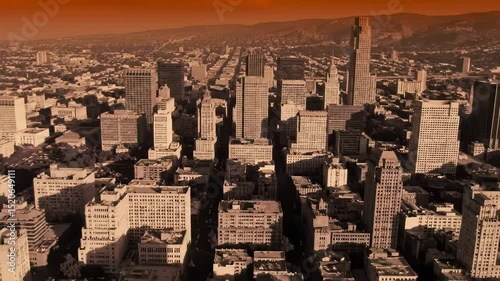 Aerial cityscape panorama photo