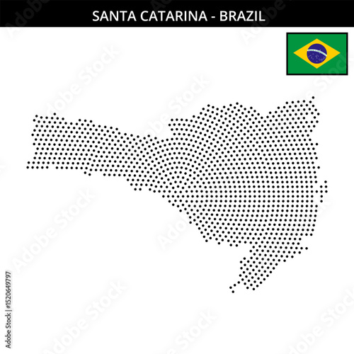 Medium circular dotted map of santa-catarina in Brazil