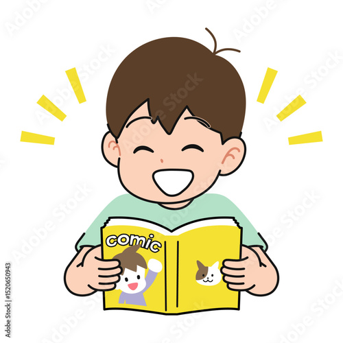漫画を読む男の子