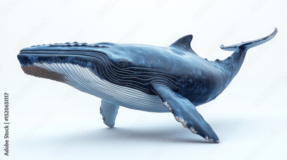Fototapeta premium 3D rendering of a majestic whale