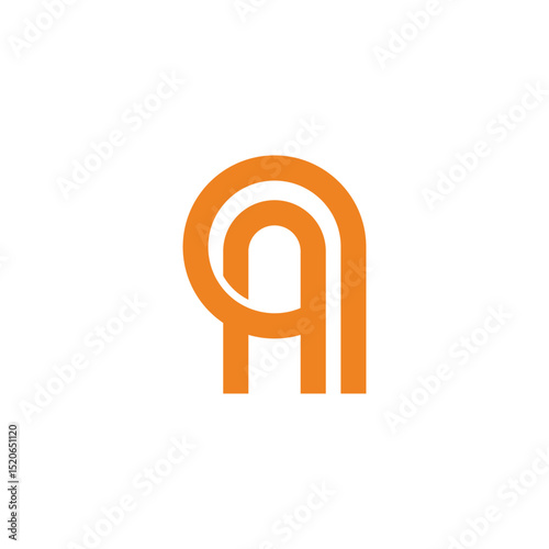 letters aq loop linked geometric overlap logo vector