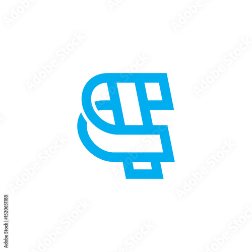 letter ct linked outlines geometric simple logo vector