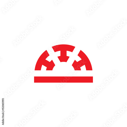 letter t swirl triple sun shine logo vector