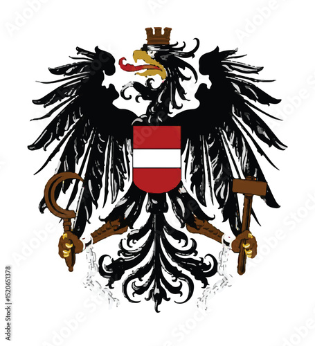 The official coat of arms of Austria. Vector illustration
